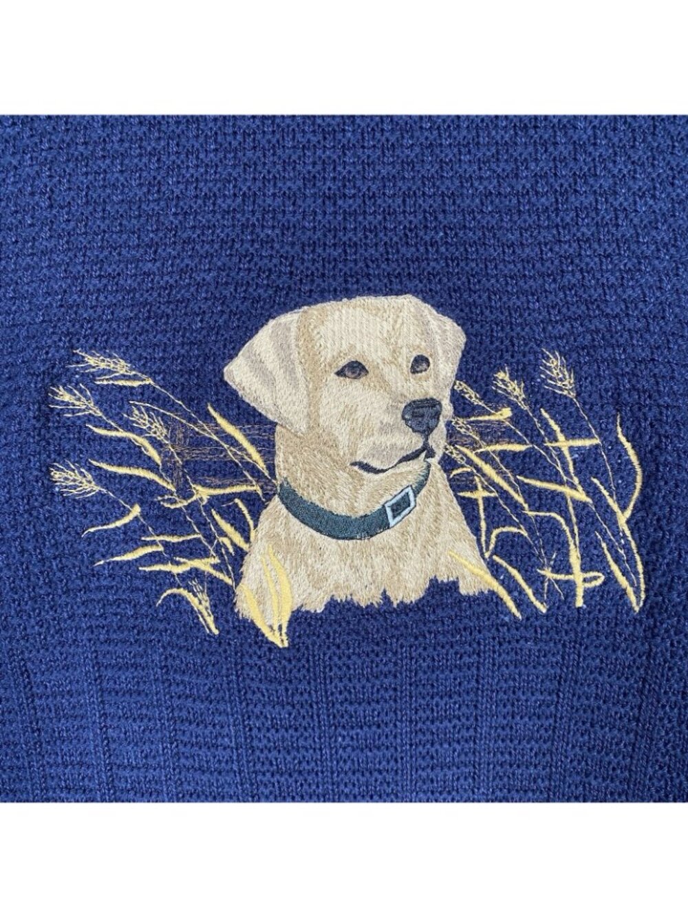 Vintage Orvis Sweater Men's L Dog Embroidery Labrador Retriever Navy Hunting - Picture 3 of 14